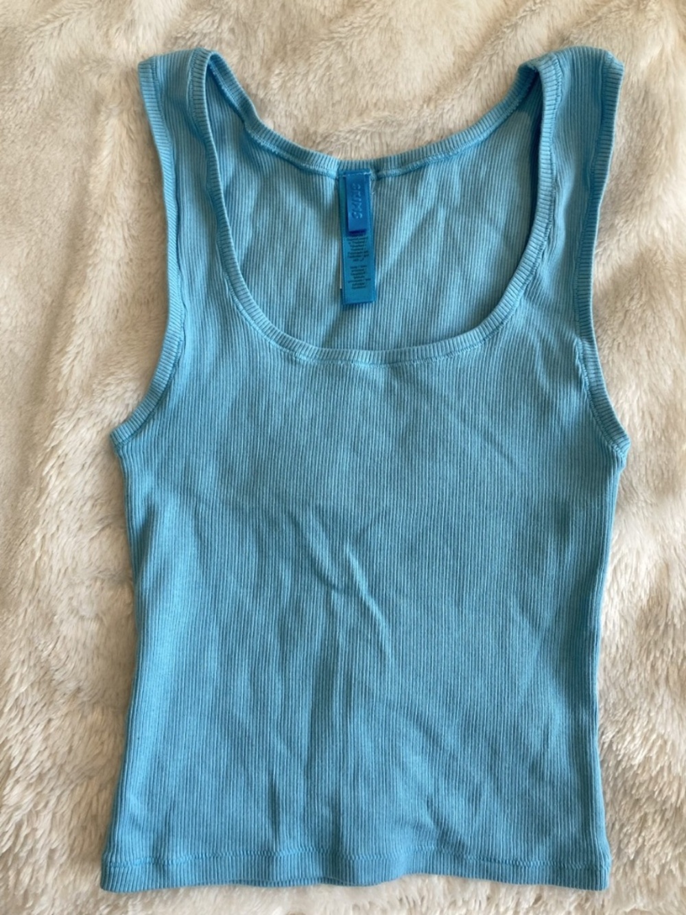 Skims Cotton Rib Tank in Colour Water; Like New, Size Medium